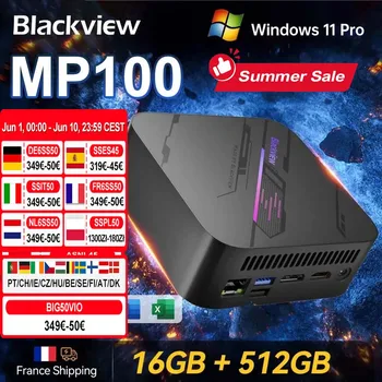 Blackview MP100 Mini PC 7430U 16GB DDR4  512GB SSD WiFi 6 Windows 11 Pro AMD 6-core 12-thread Mini Computer BT5.2