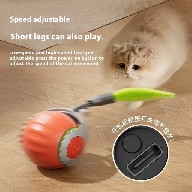 New Cat Interactive Ball Toy Automatic Rolling Ball with Tail Rechargeable Smart Pet Interactive Toy Intelligent Mouse for Cat 3