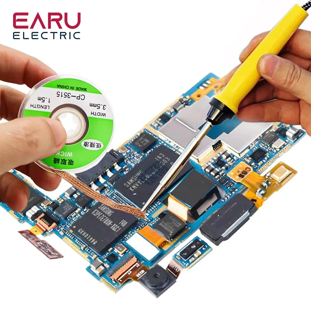 1.5mm 2mm 2.5mm 3mm 3.5mm Width 1.5M Length Desoldering Braid Welding Solder Remover Wick Wire Lead Cord Flux BGA Repair Tool solder remover