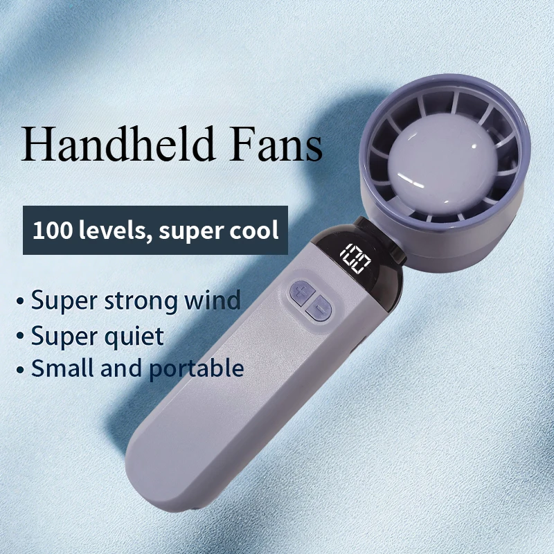 Foldable Handheld Fans Portable Cooling Fan 100-Speed Wind Rechargeable Turbo Fan for Outdoor Travel Camping