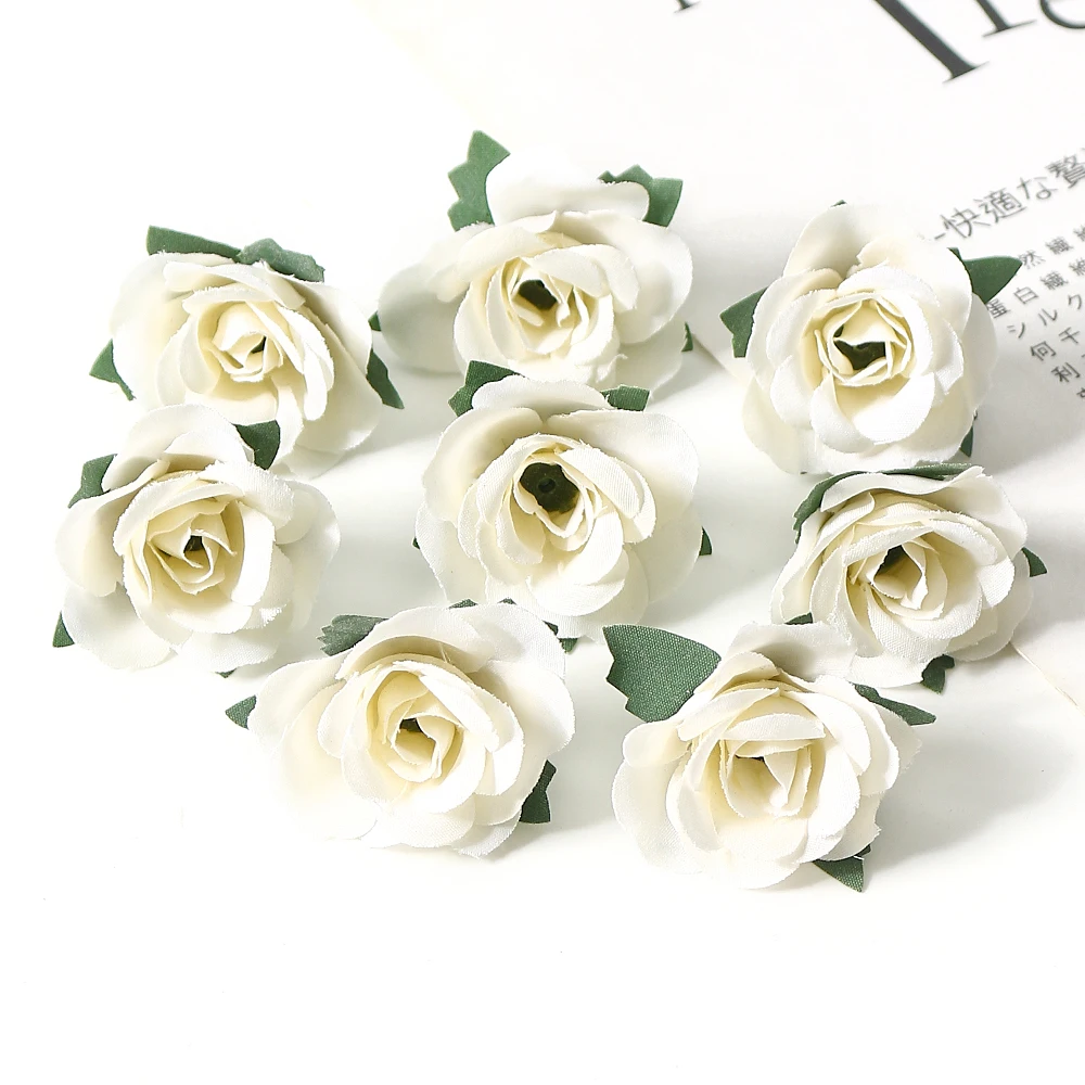 Bulk Mini Silk Roses Artificial Flower Heads Wedding Decoration Home Room Decor Garden Party DIY Christmas Garland Accessories