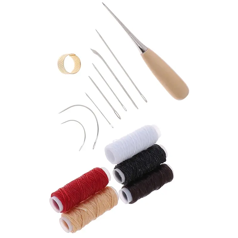 Leather Craft Tool Kit Leather Craft Tools 14Pcs Leather Craft Sewing Kit with Needles