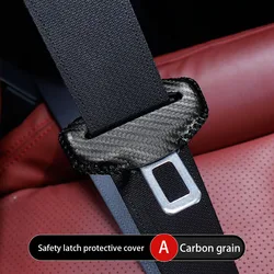 Universal Car Seat Belt Buckle Protector - PU Leather Anti - Collision Cover (A - Carbon fiber)