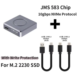 Compact Aluminum NVMe SSD Enclosure, High - Speed 10Gbps USB3.2 Portable Case with UASP & Write Protection Features (2230 NVMe Box)