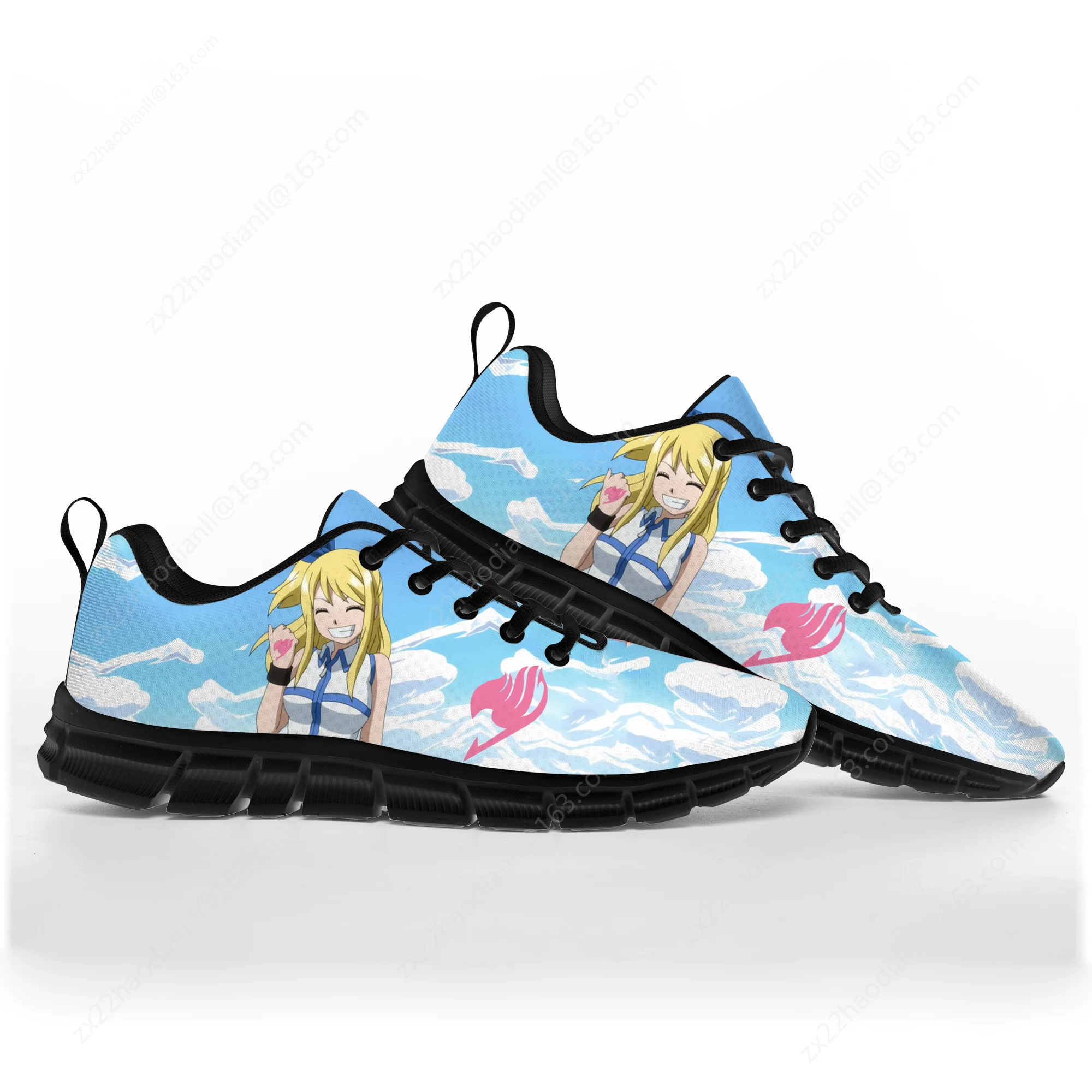 Lucy Heartfilia Anime Fairy Tail Sports Shoes Mens Womens Teenager Kids Children Black Sneakers Custom High Quality Couple Shoe