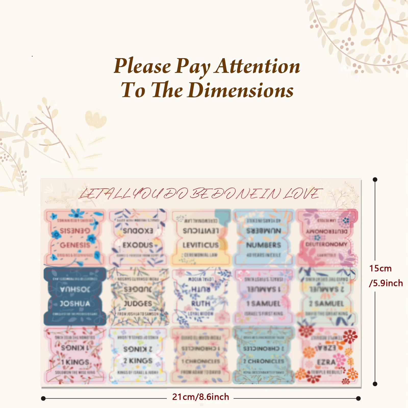 75pcs Bible Tabs Pastel Bloom Soul Nourishing Book Summaries