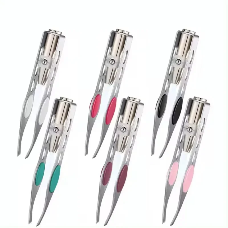 LED Lighted Eyebrow Tweezers Precise Illuminated Beauty Tool Brow Shaping Eyebrow Tweezers