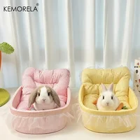 Nid de princesse lapin moelleux, lit en peluche douce avec bords en dentelle, literie confortable pour petits animaux de compagnie, Hamsters, cochons d'inde, 1 pièce 2