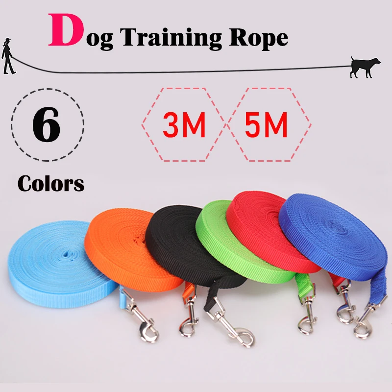 

3M 5M Small Medium Large Dog Leash Pet Cat Ourdoor Walking Training Long Lead Rope 3 5 Meter Black Puppy Lines Traction Supplies