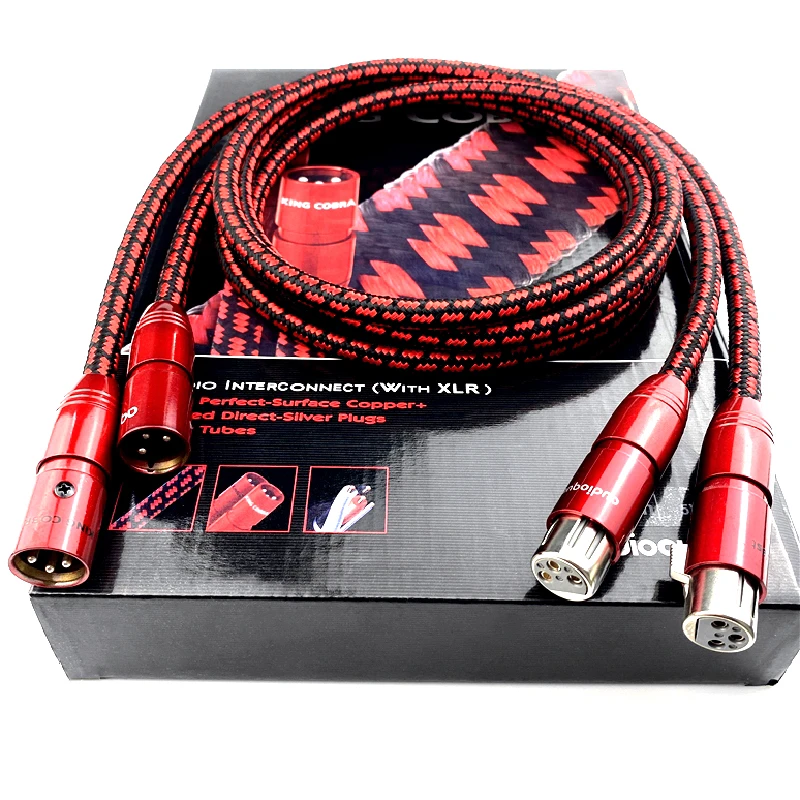 Pair HiFi Audio XLR cables King Cobra PSC Interconnect XLR Balance
