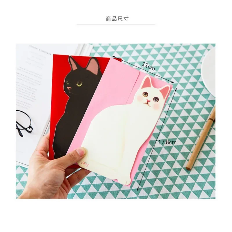 Greeting Cards Cute Cat 3D Greeting Cards Christmas Blessing with Envelopes Wedding Invitations