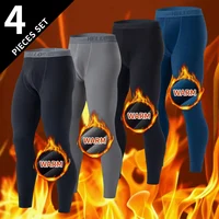 1/3/4 Pcs Men's Autumn And Winter Solid Color Warm Pants Slim Autumn Pants Comfortable Pants Men's Winter Plus Size 5XL Leggings 1