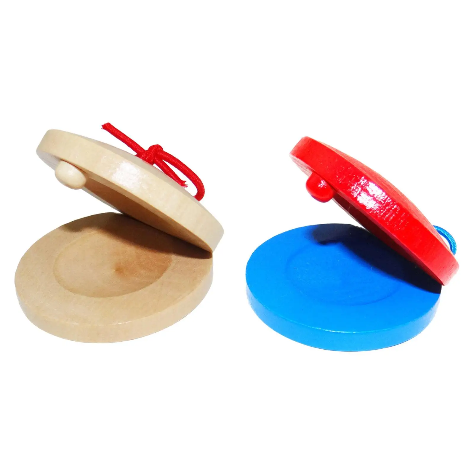 

2 Pieces Wooden Castanets Parent Child Activity Percussion Toy for Household