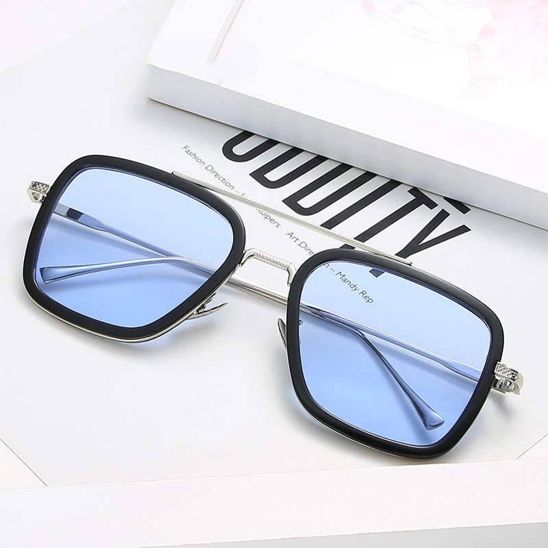 

New Arrival Man Sunglass Squre Sunglasses Eyeglasses Gradient Lens Big Size Glasses S8071
