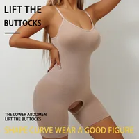 Body sculptant pour femme, contrôle du ventre, gainant intégral sans couture, short à entrejambe ouvert, gaine amincissante, rehausseur de fesses, sous-vêtement amincissant 1