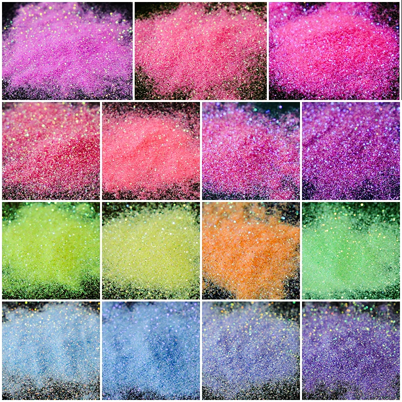 Nail Glitter 10g/bag Shining Sugar Colorful Powder Candy Coat Effect White Black Pigment Dust Nails Art Decorations DIY Supplies