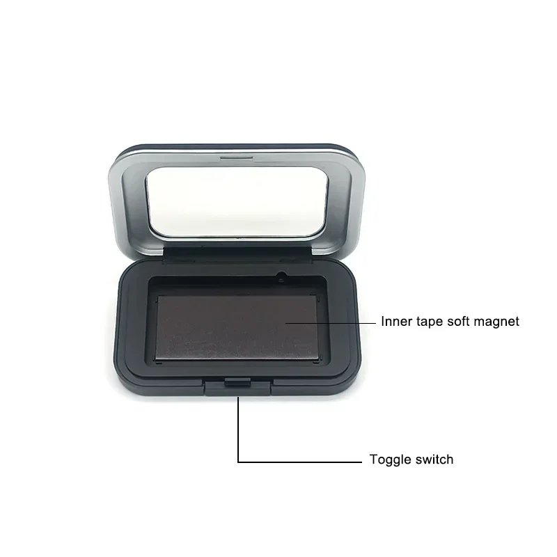Sewing Storage Box Magnetic Black Rectangle Case for Sewing Needles Buttons Pins Accessories