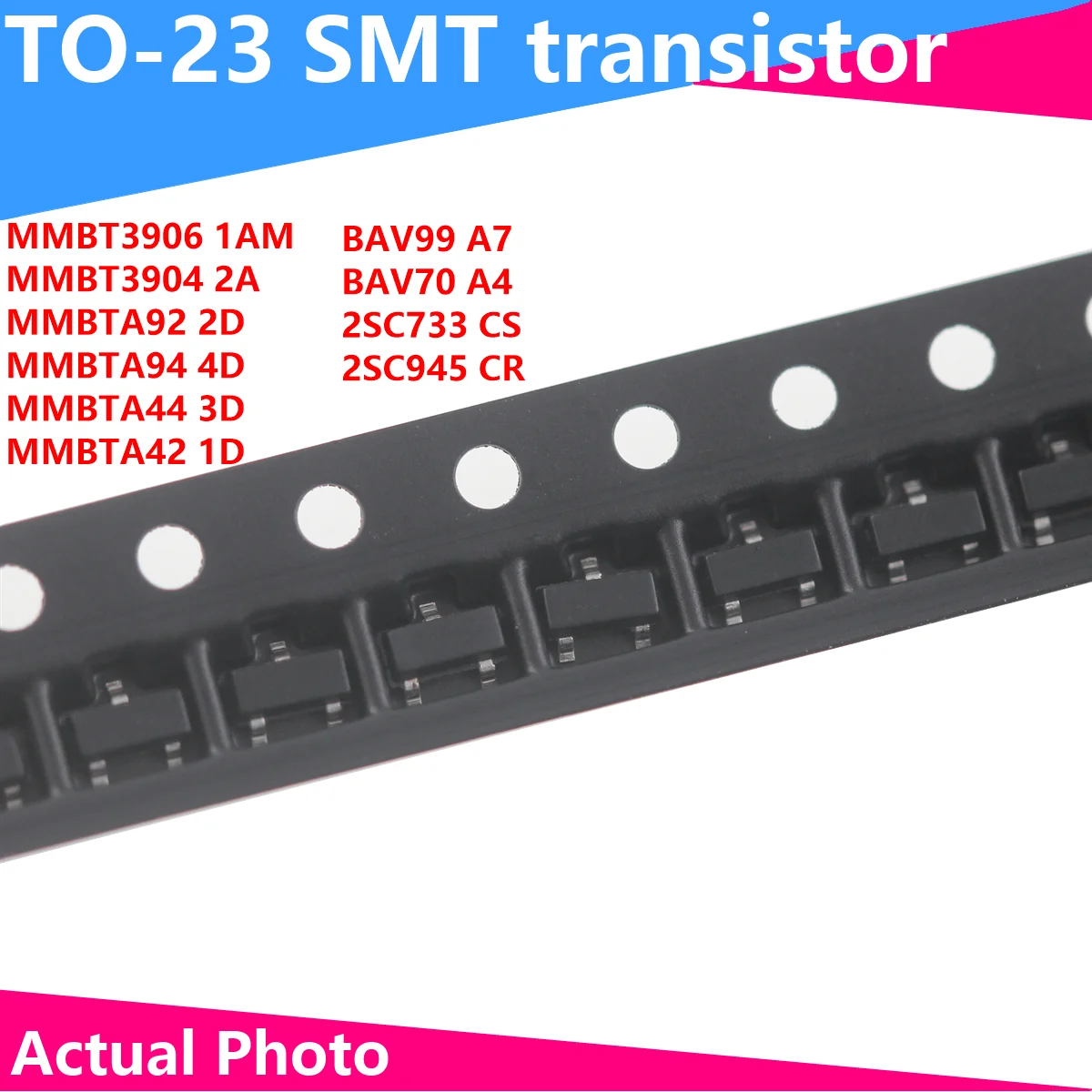 100/50PCS transistor smd sot23 MMBT3906 1AM MMBT3904 2A MMBT3904 MMBTA92 MMBTA44 MMBTA42 BAV99 BAV70 2SC733 2SC945 100 1000pcs mmbt3904 mmbt3906 mmst3904 mmst3906 smd transistor sot 323 pnp npn bipolar amplifier transistor
