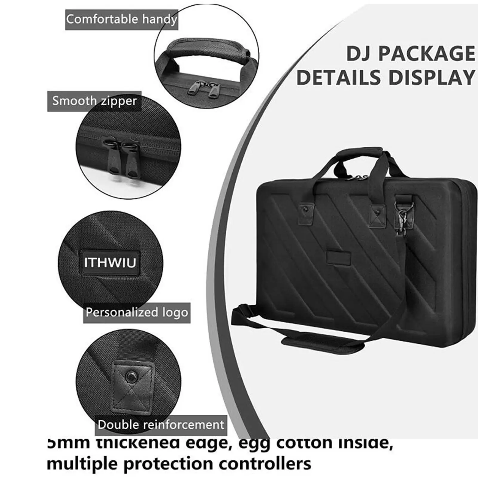 EVA Hard Case Zipper Carry on Shockproof DJ Controller Case Bag Shockproof Protection Zipper DJ Mixer Bag for Ddj-1000