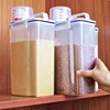 Kitchen cereals storage box Home Kitchen Transparent Plastic PP Food Container Rice and flour Storage Box With Measuring Cup 1