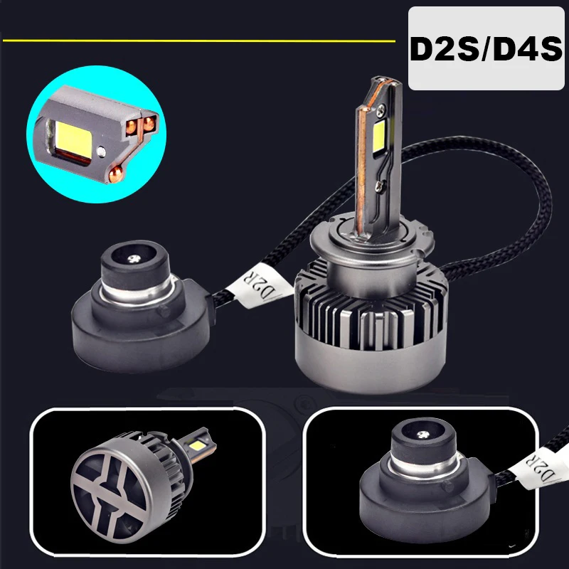 자동 LED 헤드라이트, 6500k 화이트 LED 조명, 3 구리 튜브 포함, 160W, 98000LM, D1S, D3S, D2S, D4S
