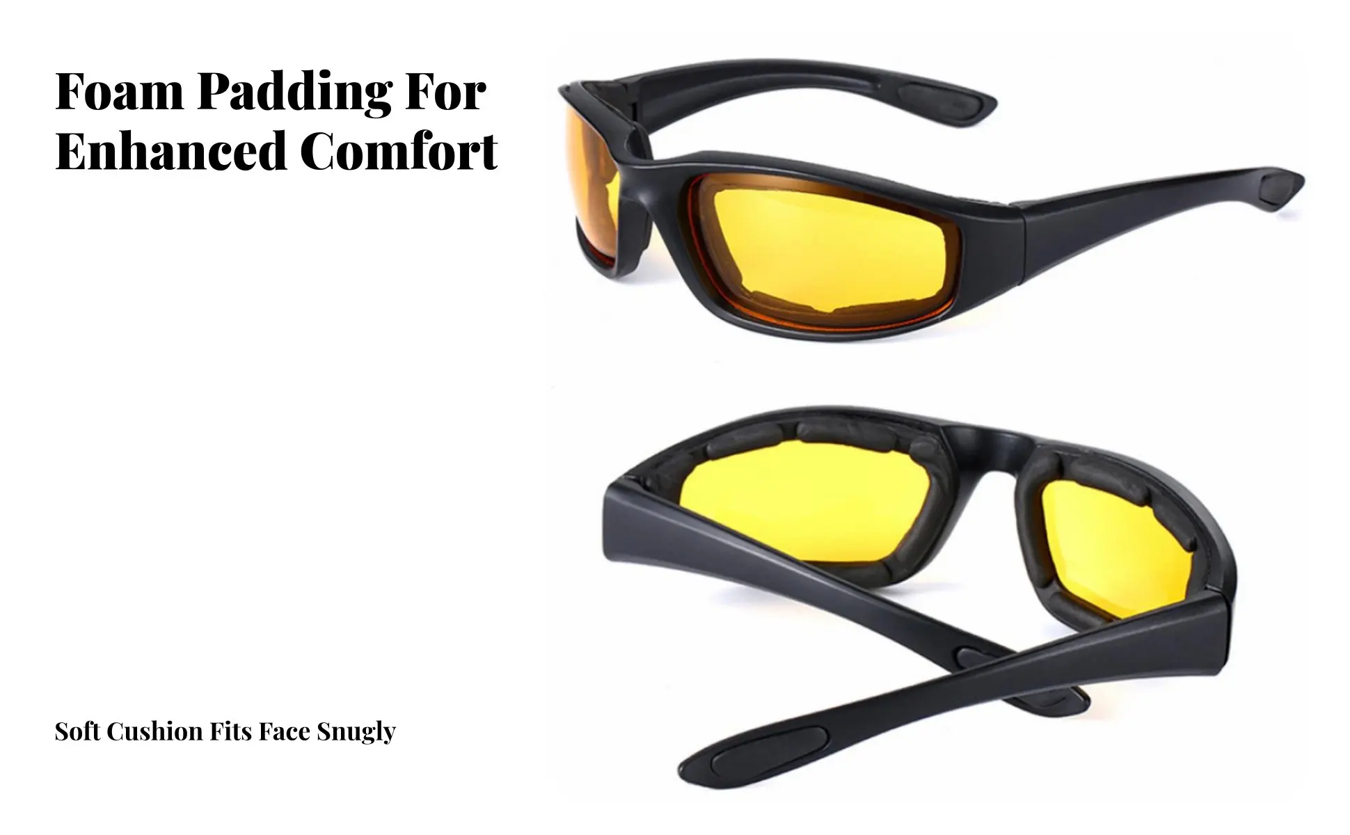Foam Padded Riding Glasses Particles Proof Motorcycle Wind Goggles Windproof Motorcycle Sunglasses Protection for Driving