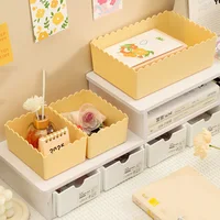 2PCS Solid Color Sundries Storage Box Cosmetic Box Bathroom Storage Basket Desktop Storage Box Home Office Storage Accessories 2