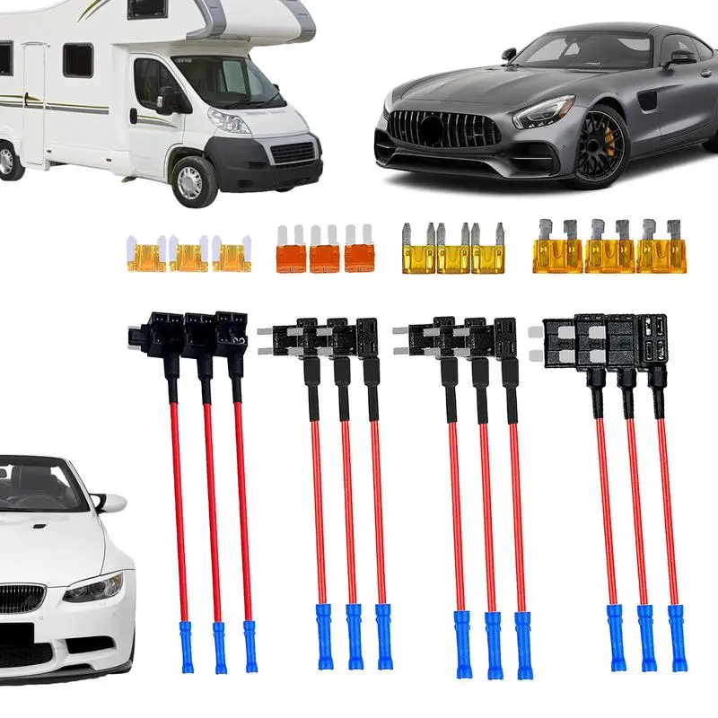 

Адаптер соединителя провода предохранителя 24 шт. Комплект Держателя предохранителя с плавкими предохранителями держатели с двумя слотами адаптер адаптера предохранителя для автомобилей и грузовиков