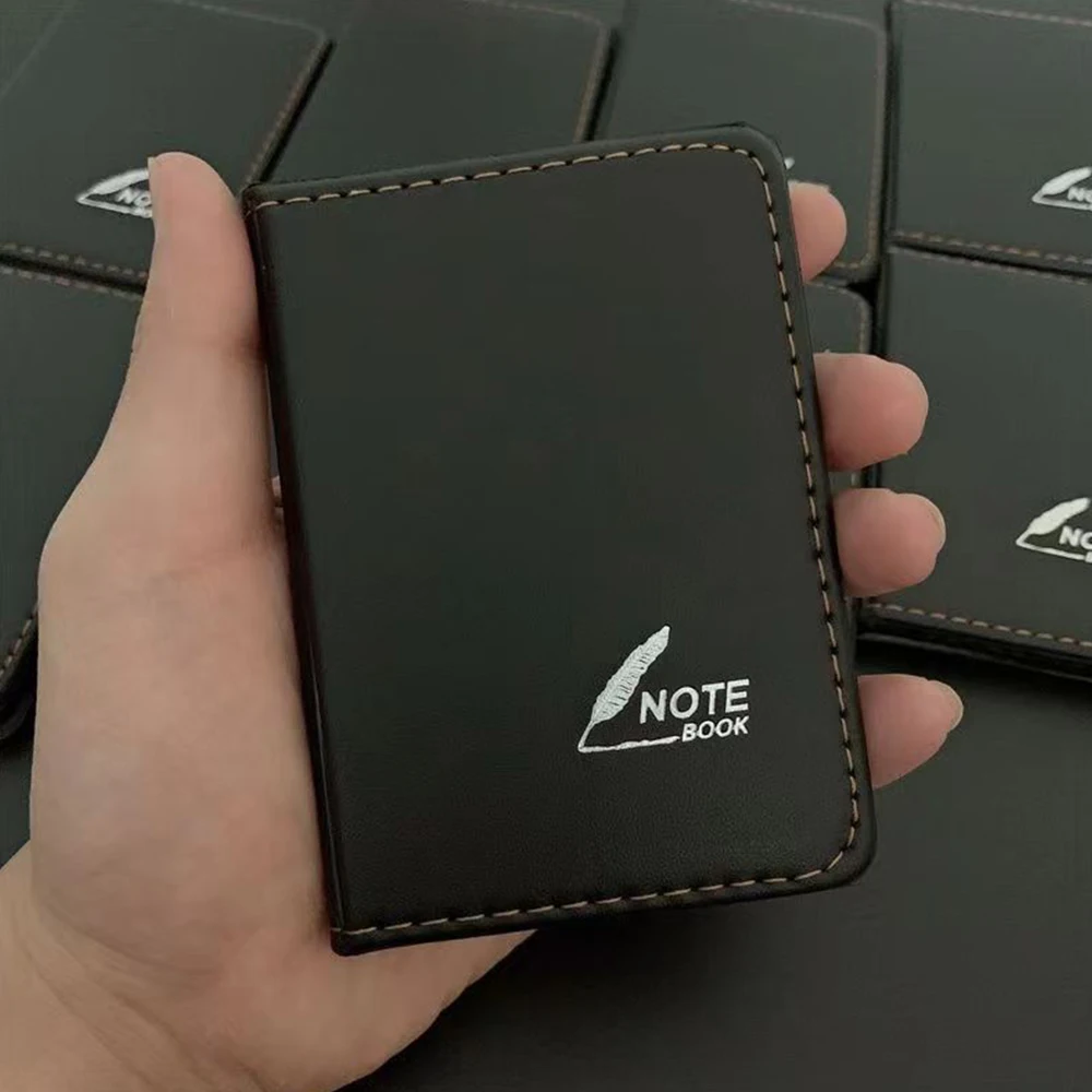 A7 Mini Notebook Portable Pocket Notepad PU Cover Diary Book Handwriting Word Book Memo Pad Office Student School Stationery DIY