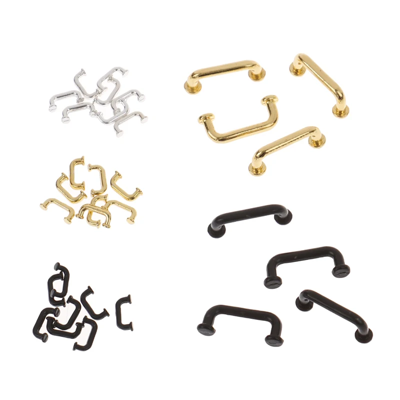 1Set 1:12 1:6 Mini Pulls Handles DIY Dollhouse Drawer Cabinet Door Handle Furniture Knobs Miniaturas Accessories Decorative Door 3
