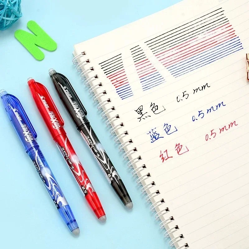 Pilot Pen 0.5mm Blue Black Red Ink Erasable Gel Pen with Replaceable Refill Rod Japanese Stationery Office School Writing Supply 2