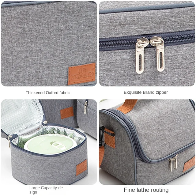 [Futurizmus] Háztartási Hordozható Nagy Kapacitású Pikniktáska Ebéd Munka Ebédtáska Doboz Táska Vastag Alumínium Fólia Szigetelt Lun - Image 4