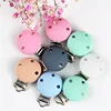 10Pcs Round Baby Pacifer Clips 35mm Silicone Teether Clip DIY Baby Dummy Chain Nipple Holder Soother Teething Toy Accessories 3