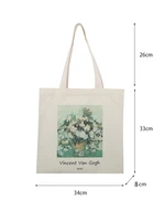 Van Gogh Morris Shoulder Bags for Women Vintage Shopping Bag with Handle Zipper Casual Canvas Tote Bag Bolsa Feminina 6