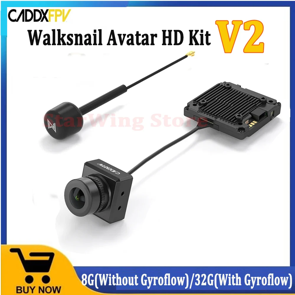 

Walksnail Avatar HD Kit V2 1080P HD 160 ° FOV камера 8G (без гироскопа)/32G (с гироскопом) Встроенная память VTX для FPV