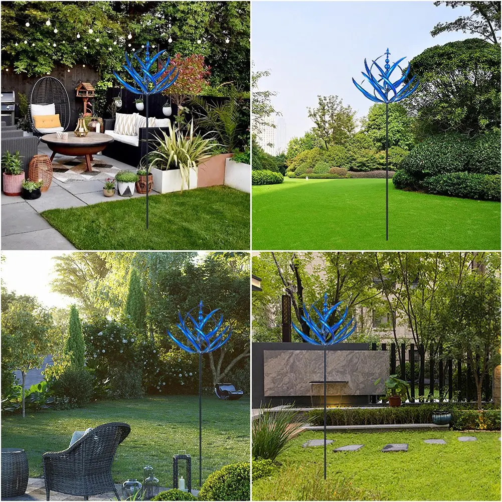 Harlow Wind Spinner Metal Windmill 3D Wind Powered Kinetic Sculpture Lawn Metal Solar Spinners Yard and Garden Decor for Garden Art Decor Garden Windmill Wind Spinner