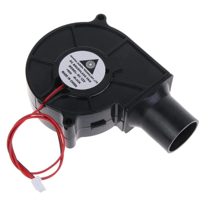 Bbq Fan Air Blower BBQ Fan Cooling 7530 Air Blower for DC12V 1.5A Brushless 2Pin Connector 2500R Fans 75x75x30mm with Air Duct 87HA
