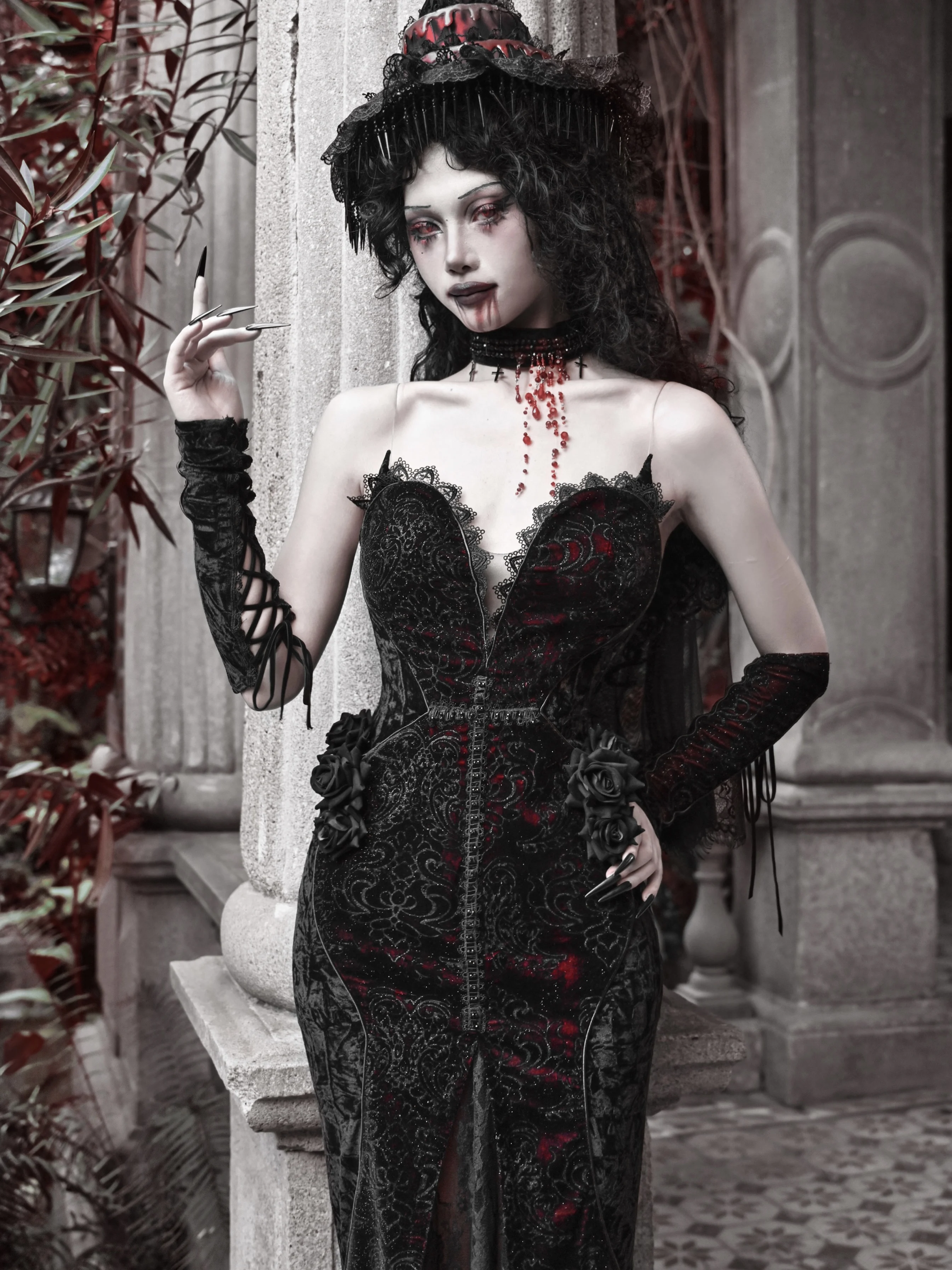 green emerald velvet dress Amazon.com: InGoticos Women Gothic Sexy Lace Patchwork Sleeve Fishtail  Velvet Goth Dress Without Choker & Umbrella Black: Clothing, Shoes & Jewelry
