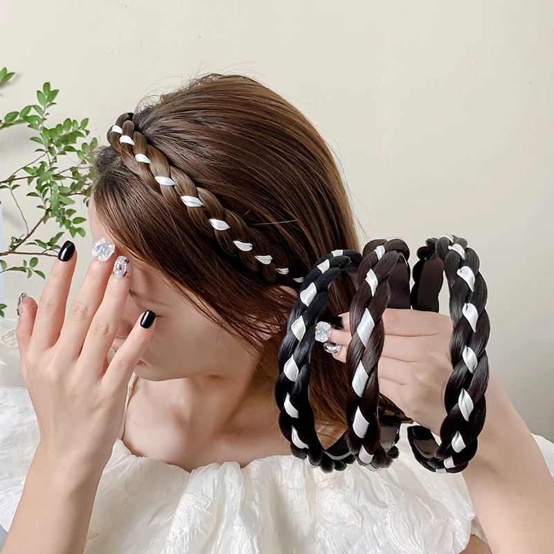 Fabric Dyed Wig Twist Hairband Simple Solid Color Headband for Women Elegant Simple Hoop Hairband Girls Hair Accessories