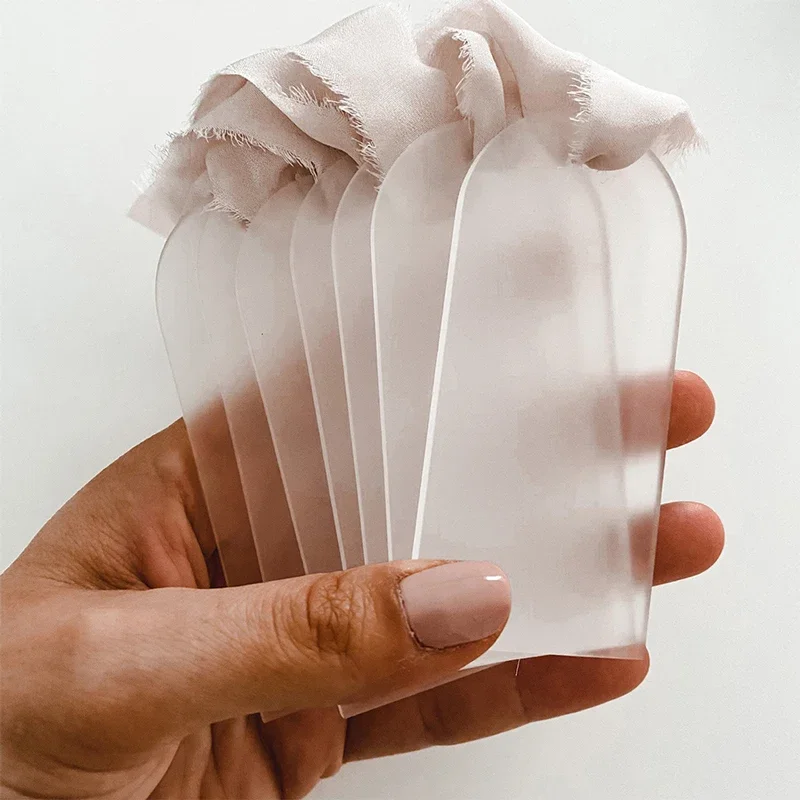 Acrylic Wedding Place Card 2MM Thick Acrylic Name Tag Arch Clear Wedding Decoration Seating Cards DIY Hanging Sign 20/50Pcs place card holders place cards acrylic sign holders