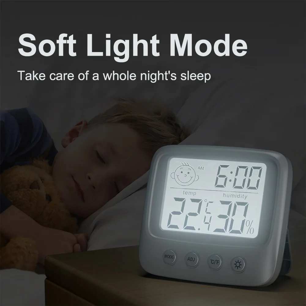 Household baby room Temperature and Humidity Meter Backlight LCD digital screen Wall-mounted or Standing High-precision Meter