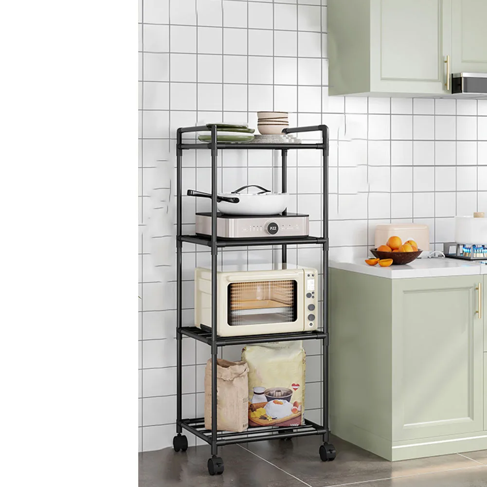 

1pc Floor-Standing Bathroom Storage Rack Room Punch-Free Storage Rack With Pulleys Home Storage Organization Accessories