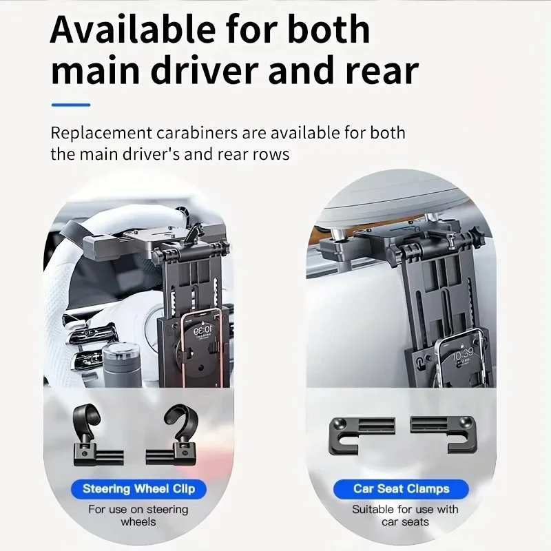 Tavolino da Viaggio per Auto, Tavolino Multifunzionale Regolabile per Sedile Posteriore, Portabicchieri e Supporto per Computer - Image 4