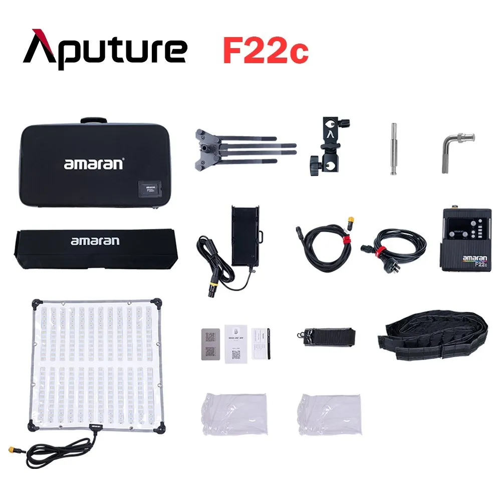 Aputure Amaran F22C F22X 유연한 조명, RGBWW 풀 컬러 비디오 조명, 2500-7500K 스튜디오 램프, 그리드 소프트 박스 포함