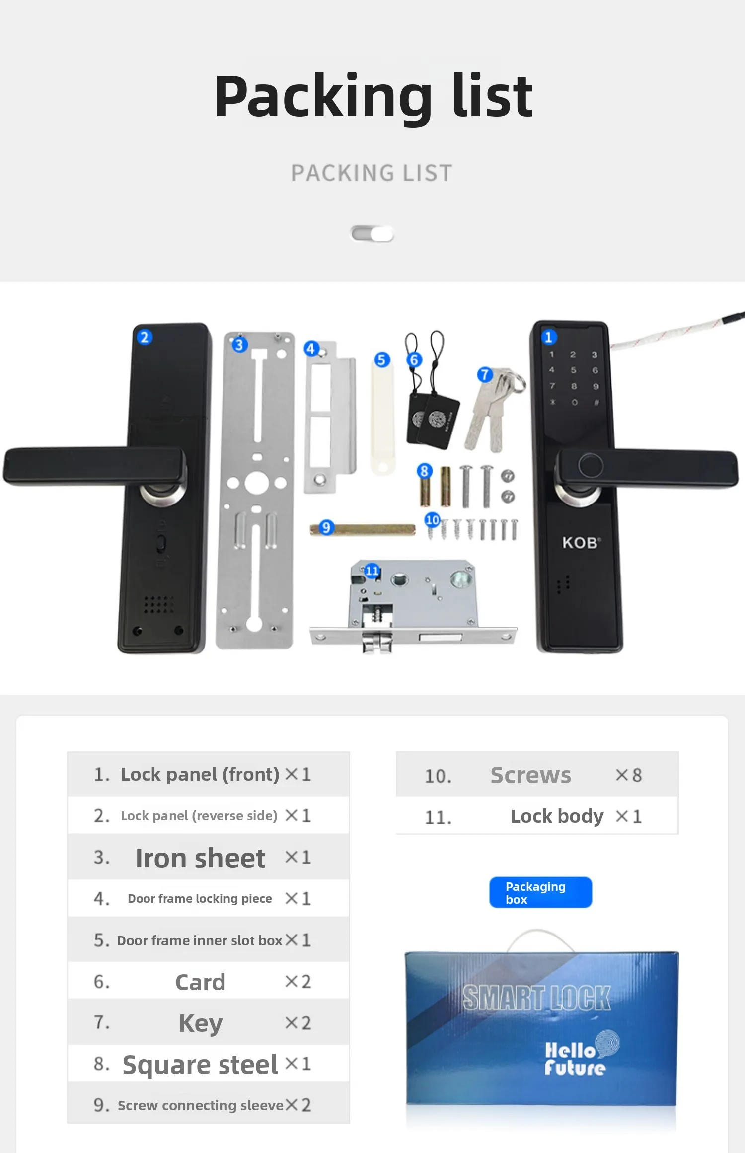 wooden door fingerprint lock household anti-theft door password lock apartment B