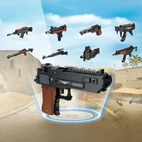 8 in 1 Set Brick Toy Gun Set AK Desert Eagle Rifle Building Block Pistol DIY 3D Puzzle Fake Gun Collection Gift for Kids Adult 1