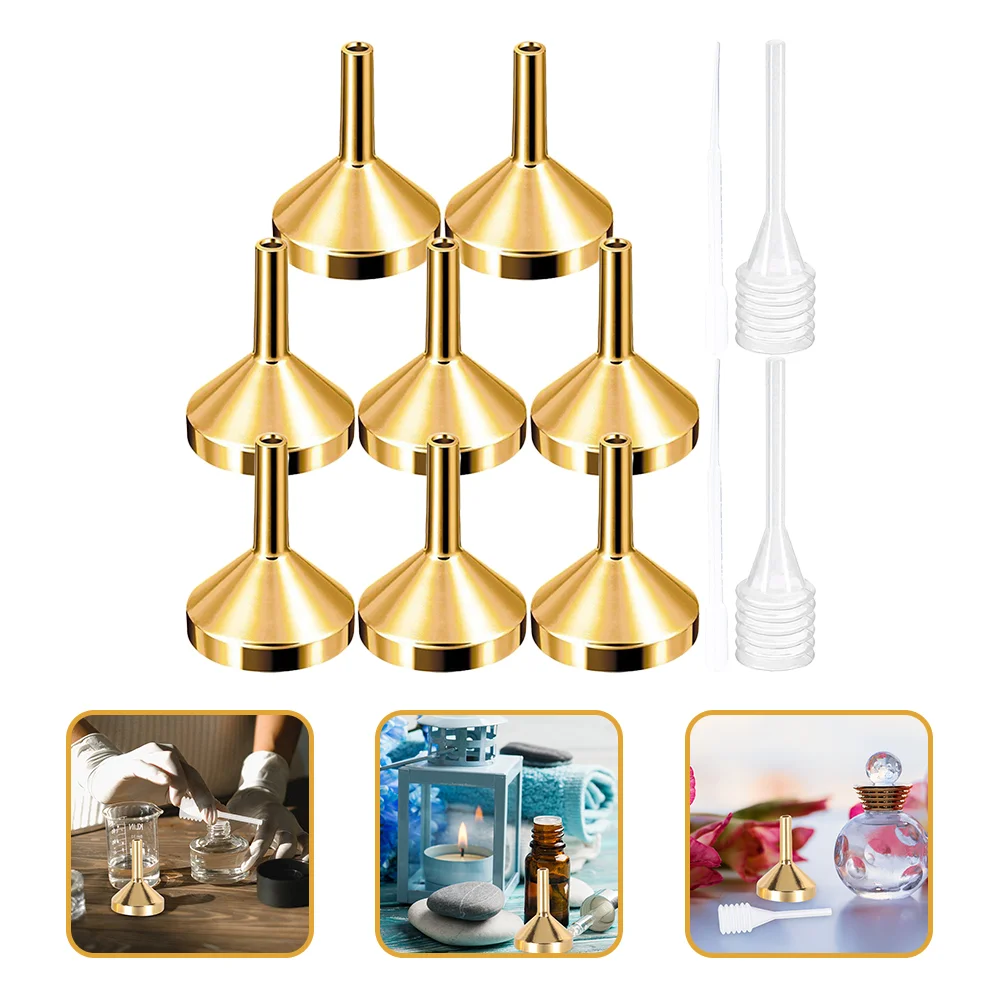 

1 Set Small Funnels with Droppers Metal Funnels Liquids Transferring Funnels for Small Bottles