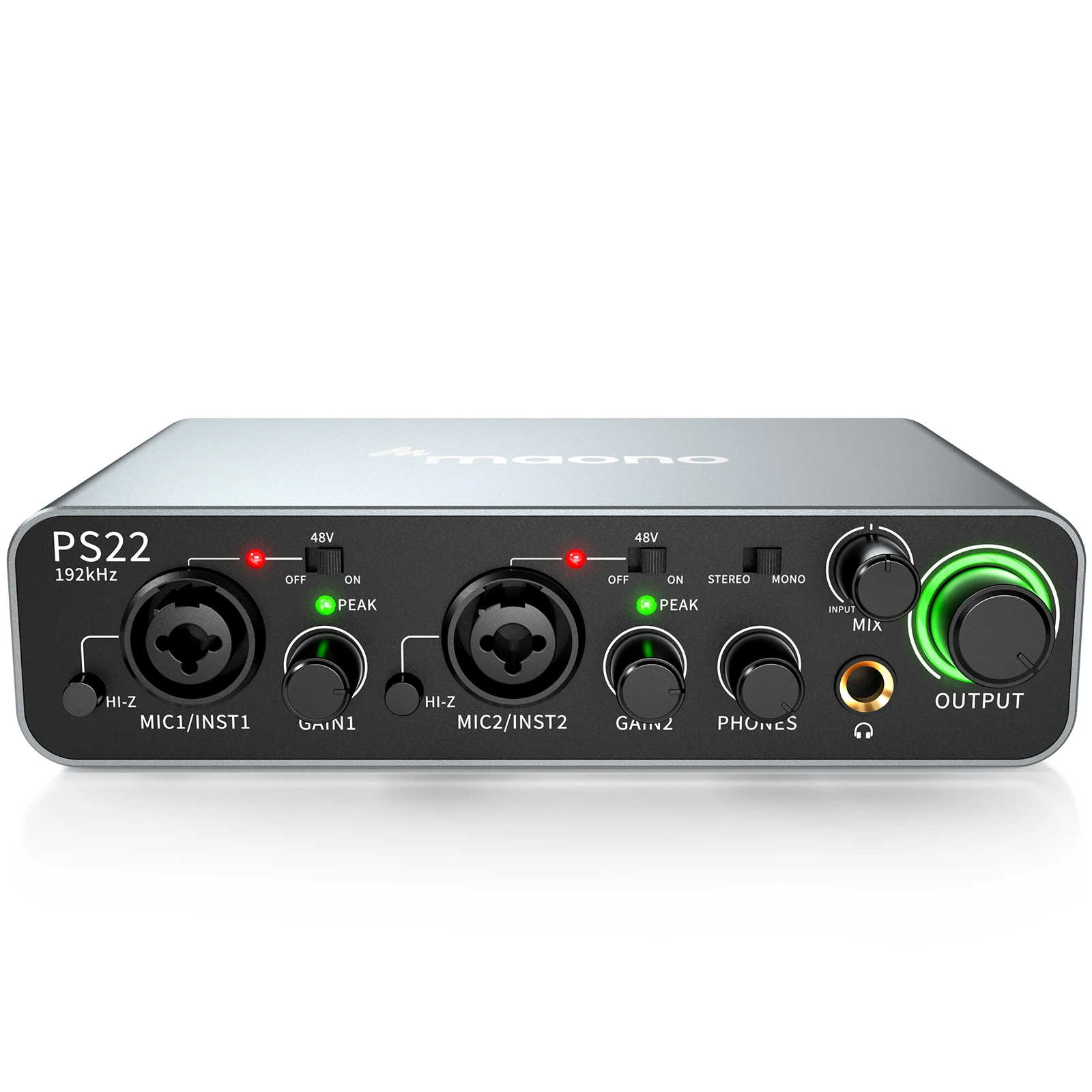 MAONOPS22USBAudioInterfaceforPC60dBProPreamp24bit192kHzDual
