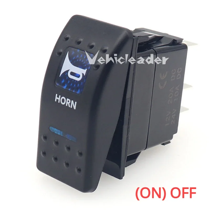 Waterproof Dual Blue LED Rocker Switch for Vehicle and Marine Use