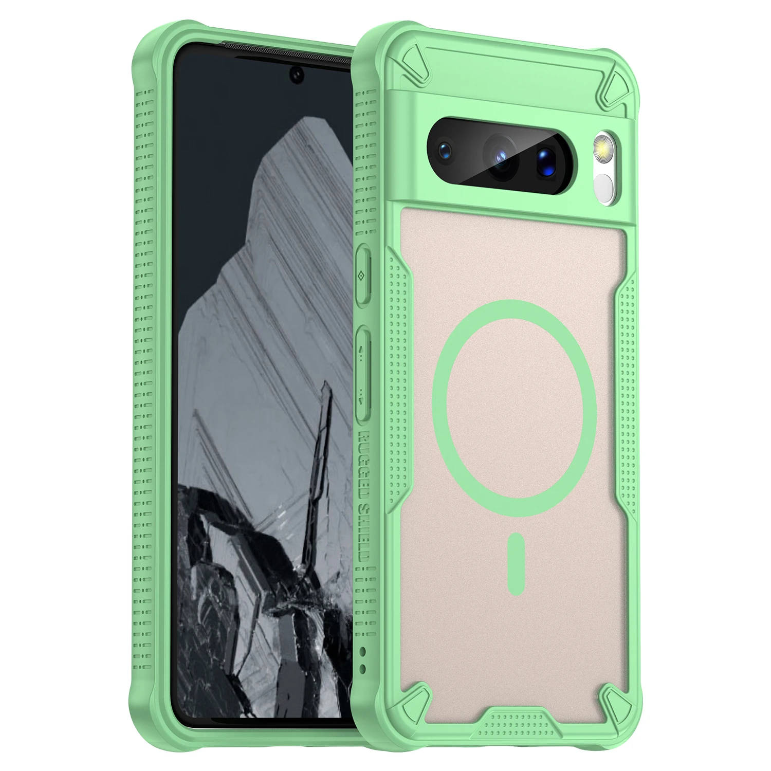 Magnetic Luxury Matte Translucent Armor Shockproof Case with Magsafe Wireless Charging Compatibility